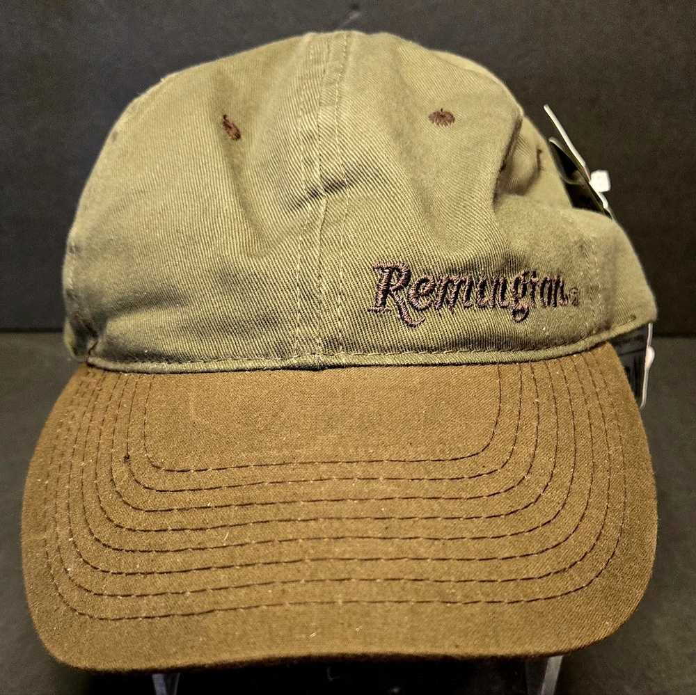 Remington Khaki Brown Hat Cap Metal Buckle Strap Back NEW w/Tags OSFM